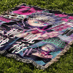 HOLLOW PURPLE WOVEN BLANKET TAPESTRY