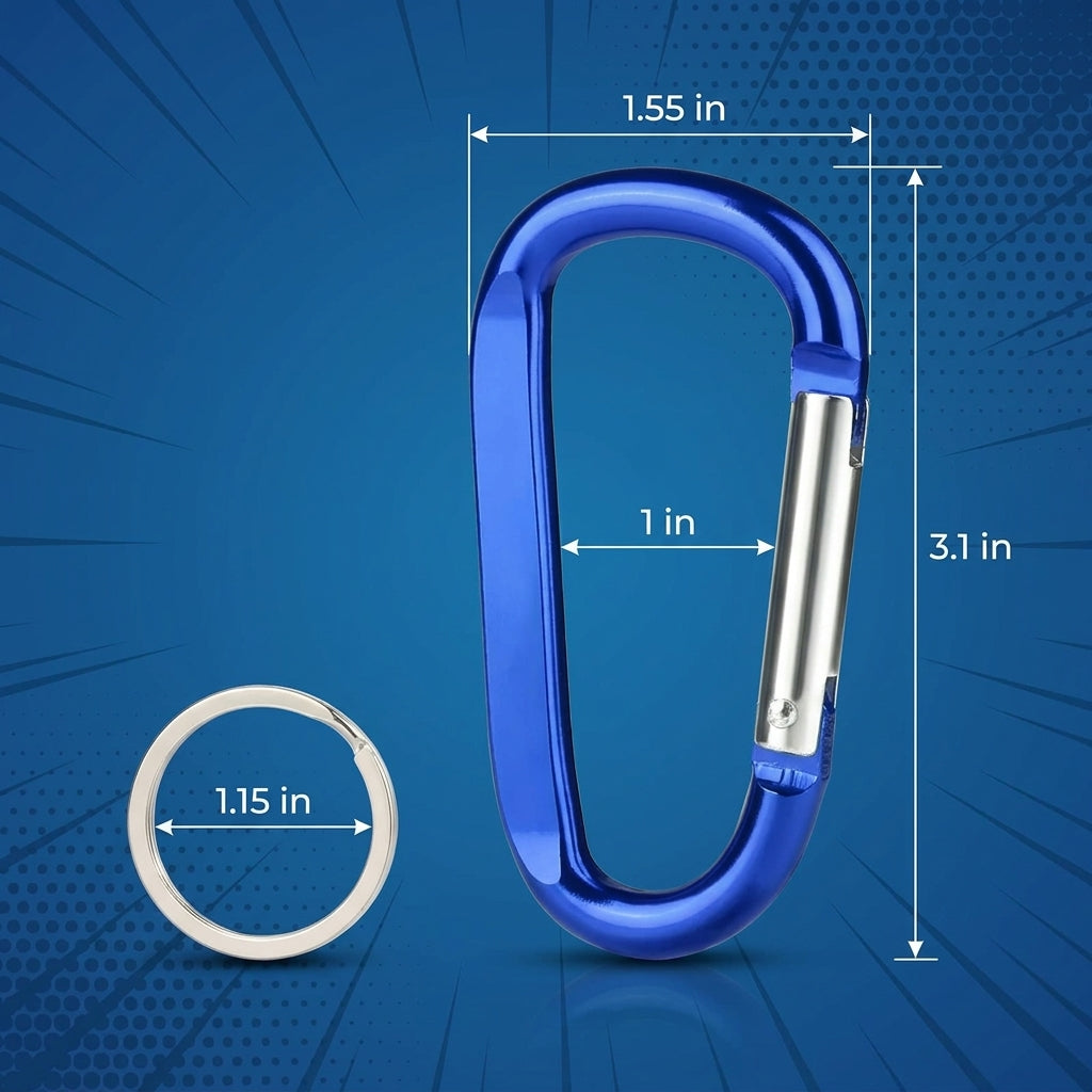 Clip & Carry carabiner size guide: 3.1 in tall, 1.55 in wide, 1.15 in key ring