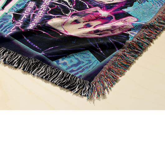 HOLLOW PURPLE WOVEN BLANKET TAPESTRY - Image 2