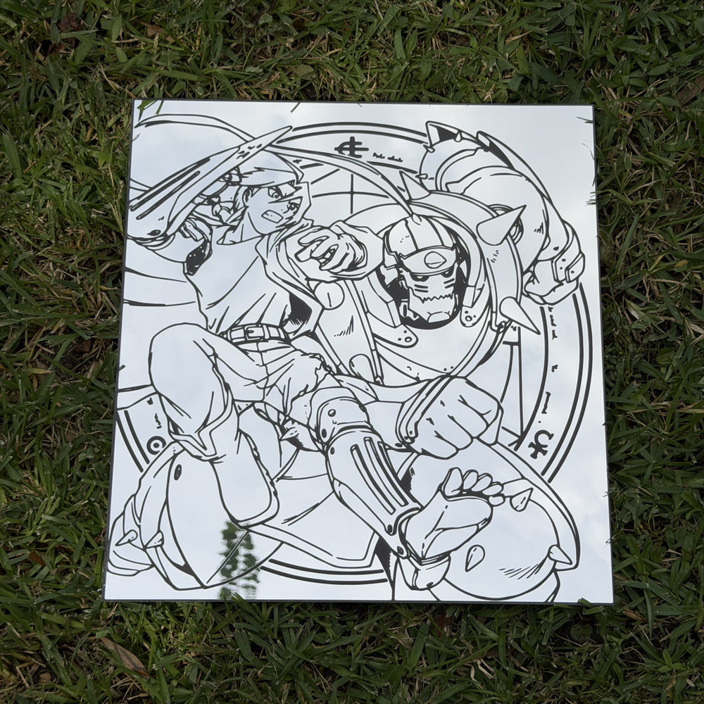 Brothers Of Alchemy Mirror, Fullmetal Alchemist wall mirror, laid flat