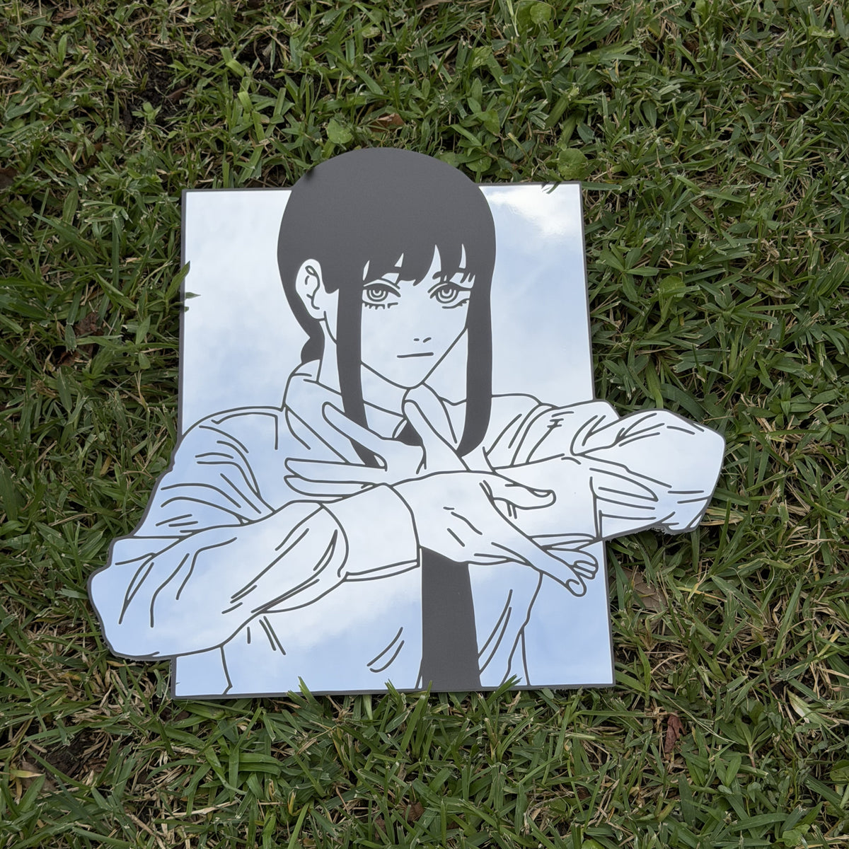 Control Devil Mirror, Chainsaw Man wall mirror, laid flat
