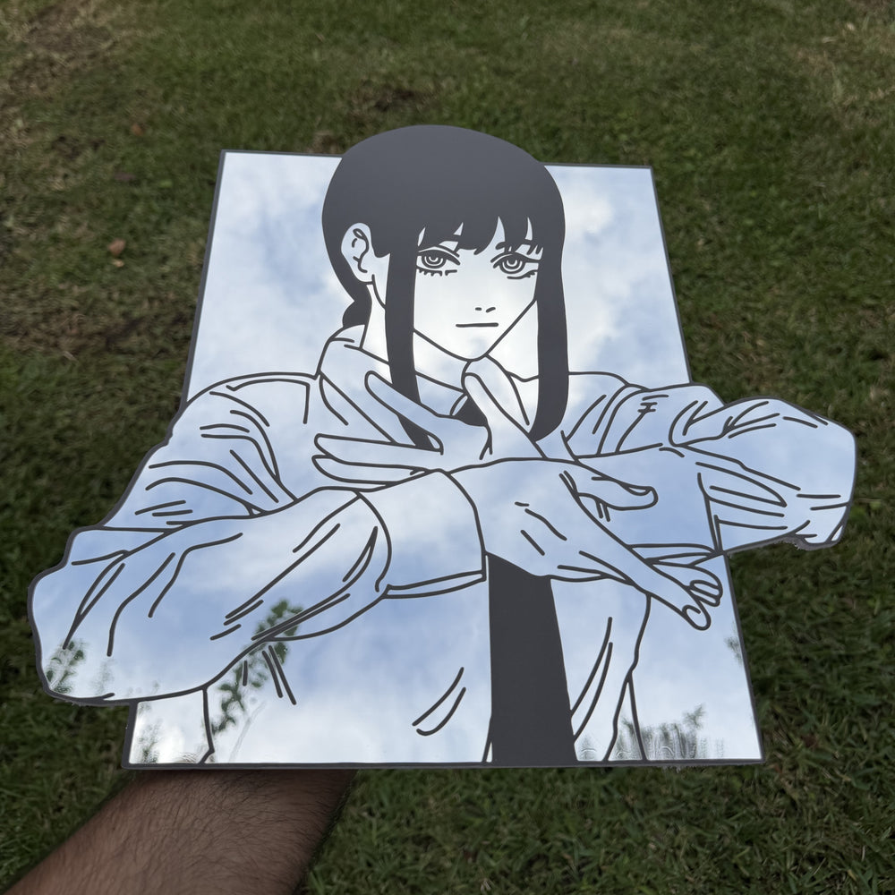 Control Devil Mirror, Chainsaw Man wall mirror, held in hand for scale