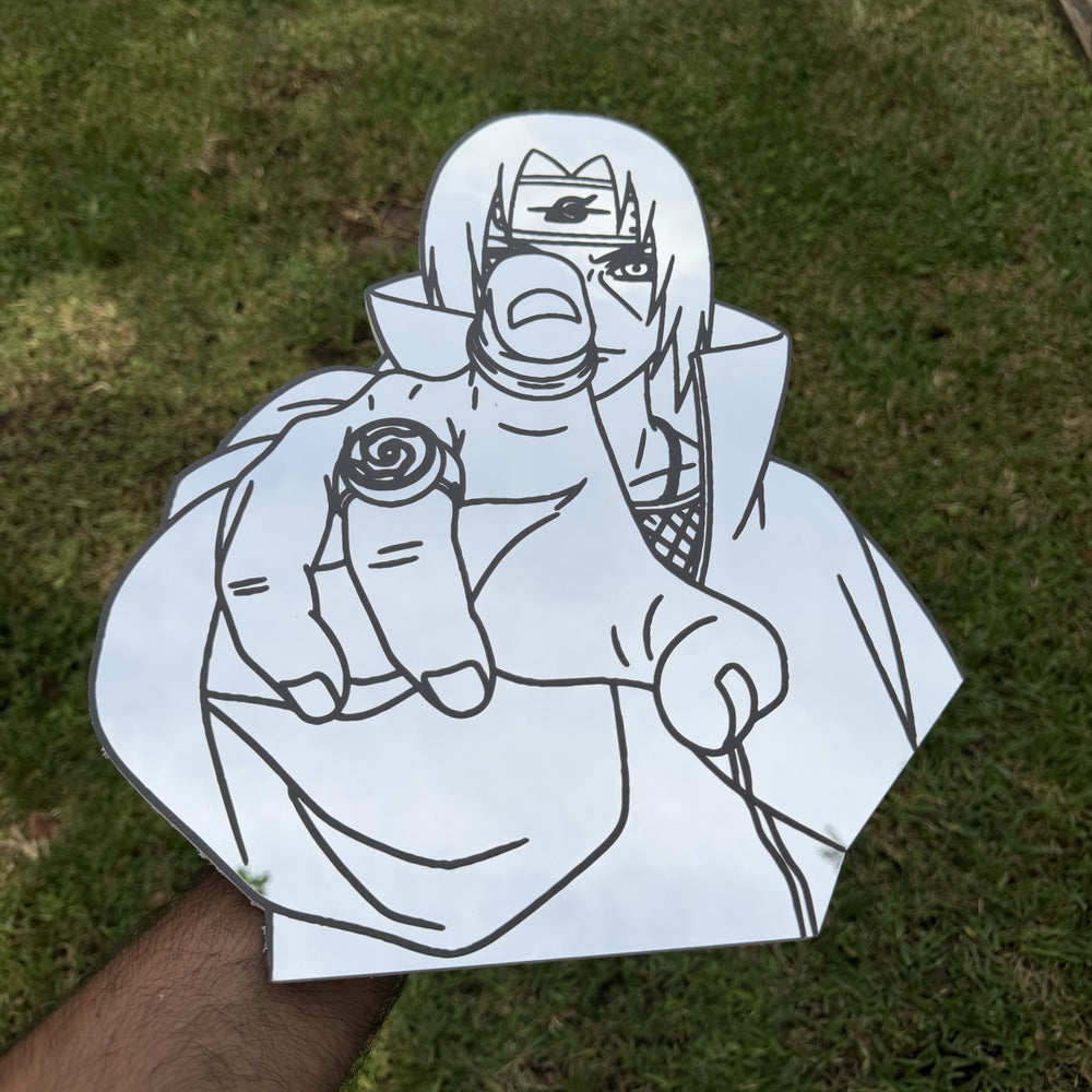 Crow Of The Leaf Mirror, Naruto wall mirror, held in hand for scale