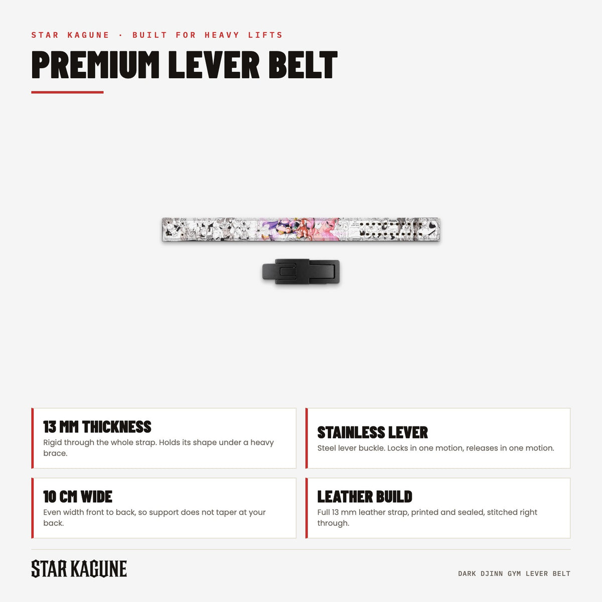 Dark Djinn Gym Lever Belt specifications