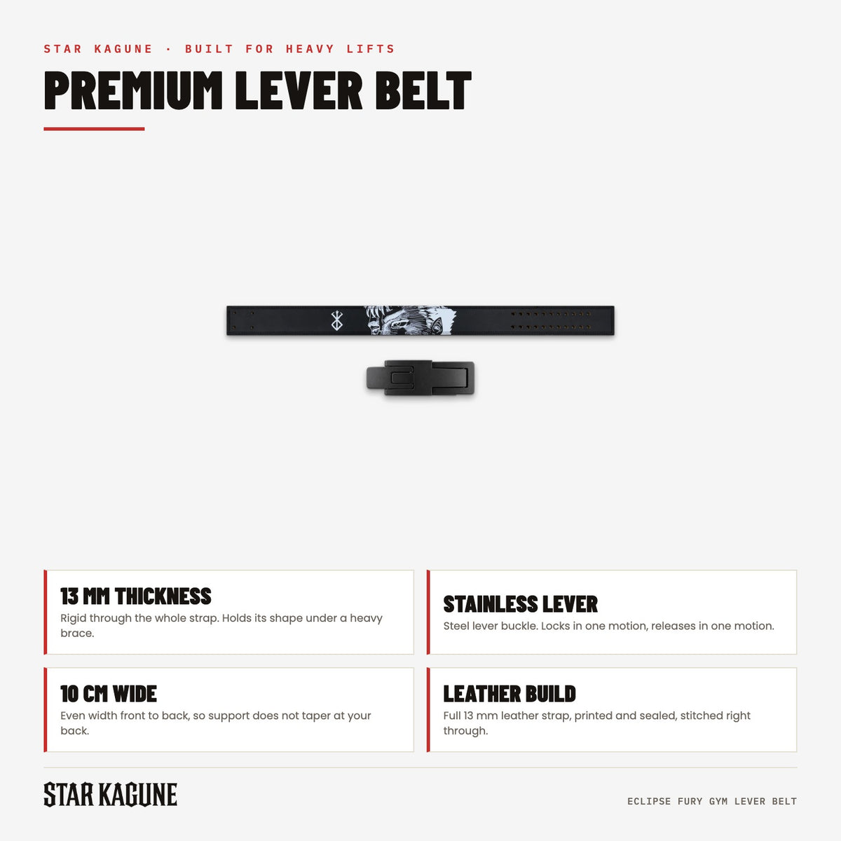 Eclipse Fury Gym Lever Belt specifications