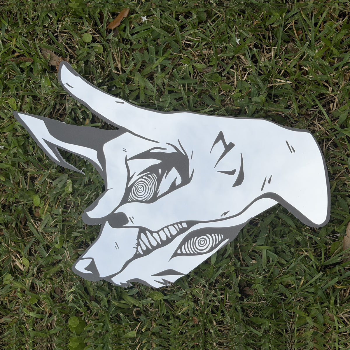 Fox Devil Contract Mirror, Chainsaw Man wall mirror, laid flat