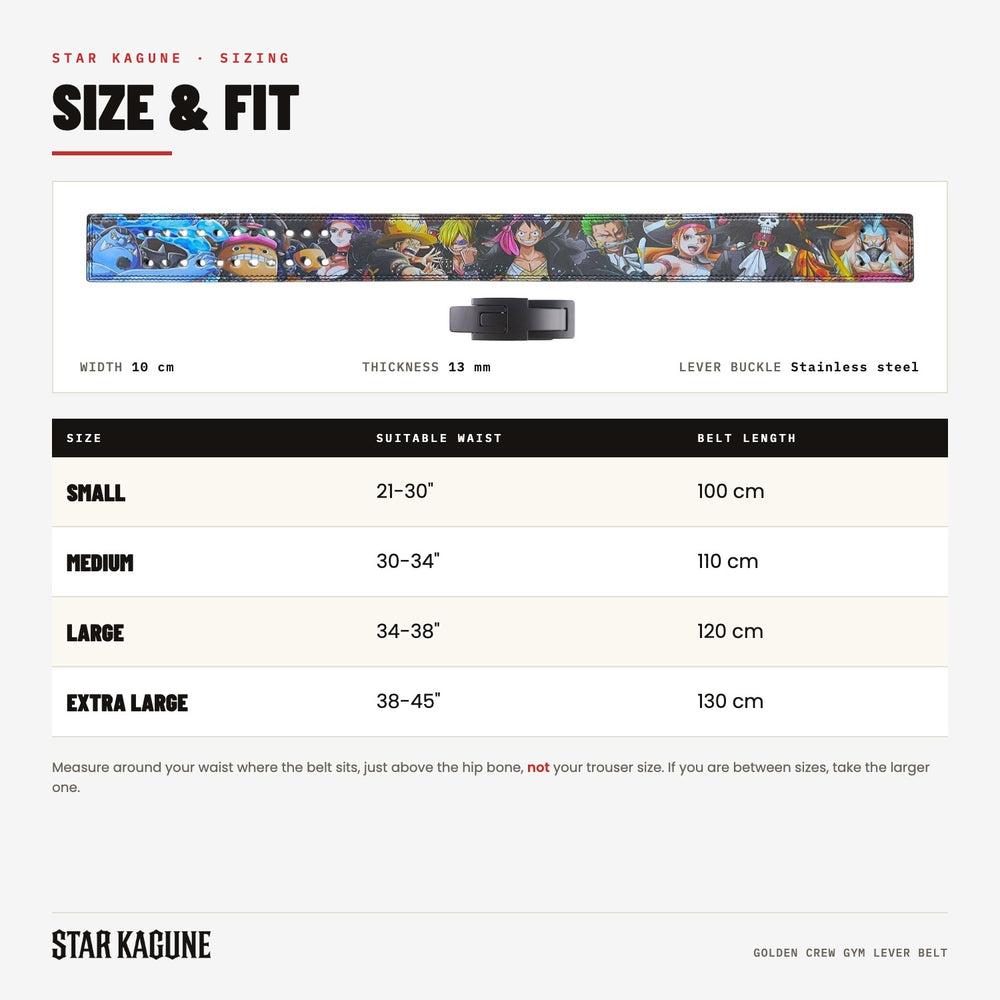 Golden Crew Gym Lever Belt size guide