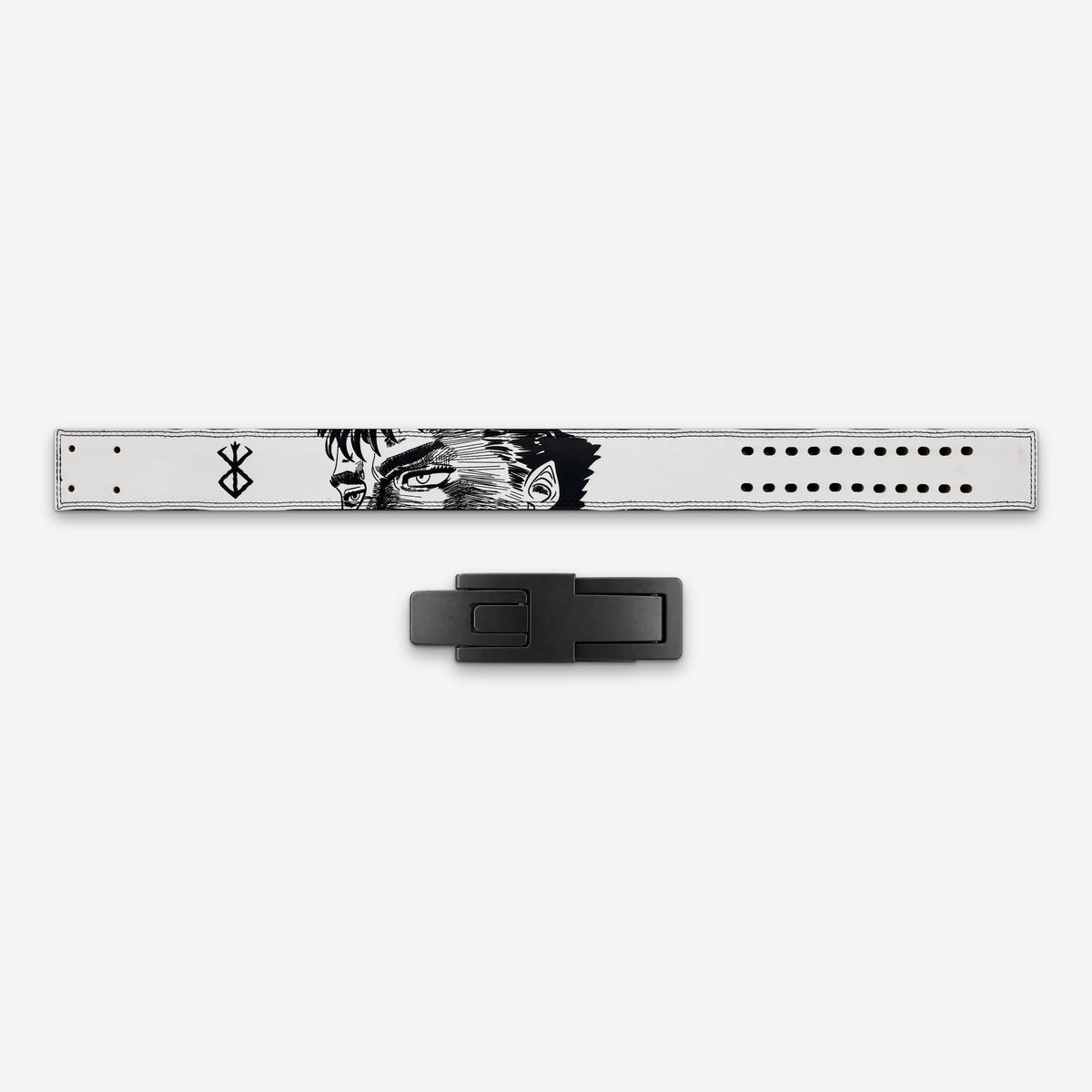 Ivory Sacrifice Gym Lever Belt laid flat with its lever buckle