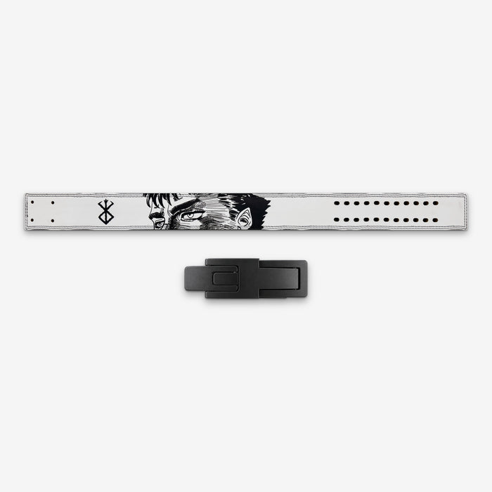 Ivory Sacrifice Gym Lever Belt laid flat with its lever buckle