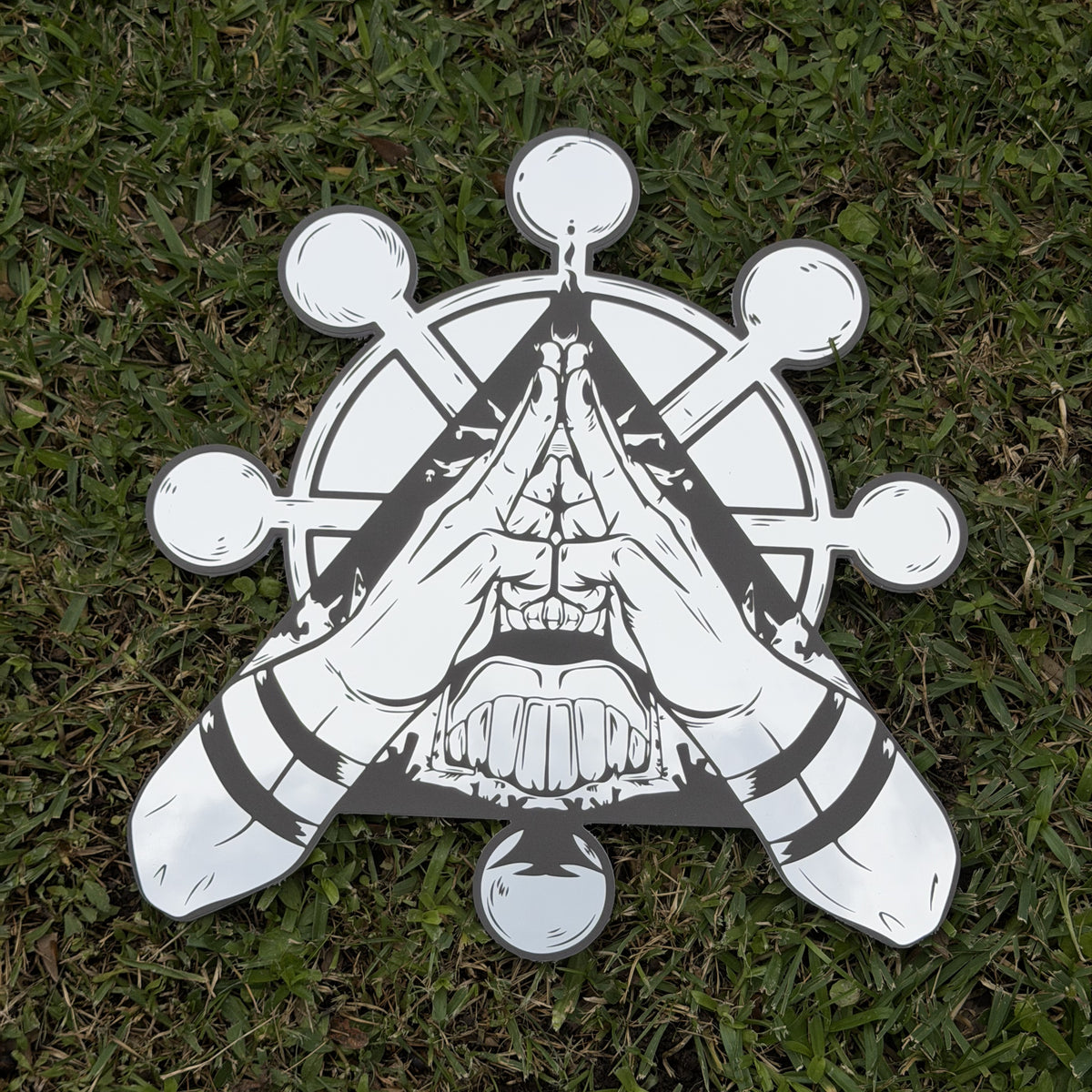Malevolent Shrine Mirror, Jujutsu Kaisen wall mirror, laid flat