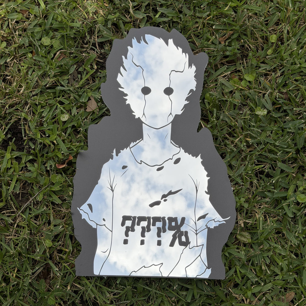 ???% Mirror, Mob Psycho 100 wall mirror, laid flat