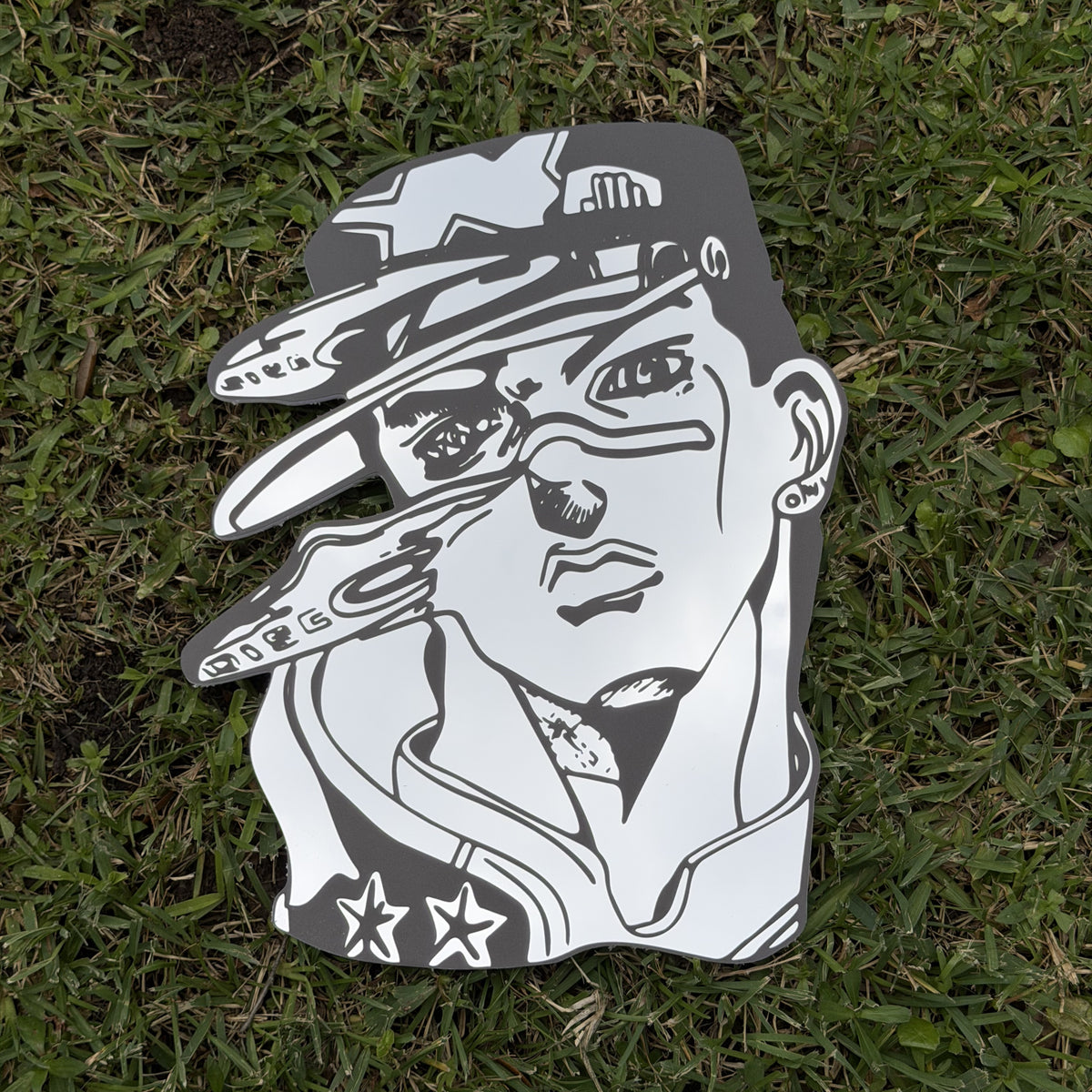 Ora Rush Mirror, JoJo's Bizarre Adventure wall mirror, laid flat