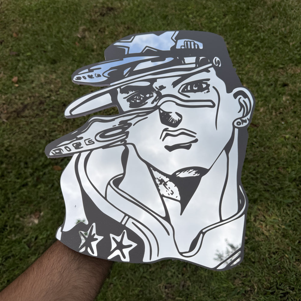 Ora Rush Mirror, JoJo's Bizarre Adventure wall mirror, held in hand for scale