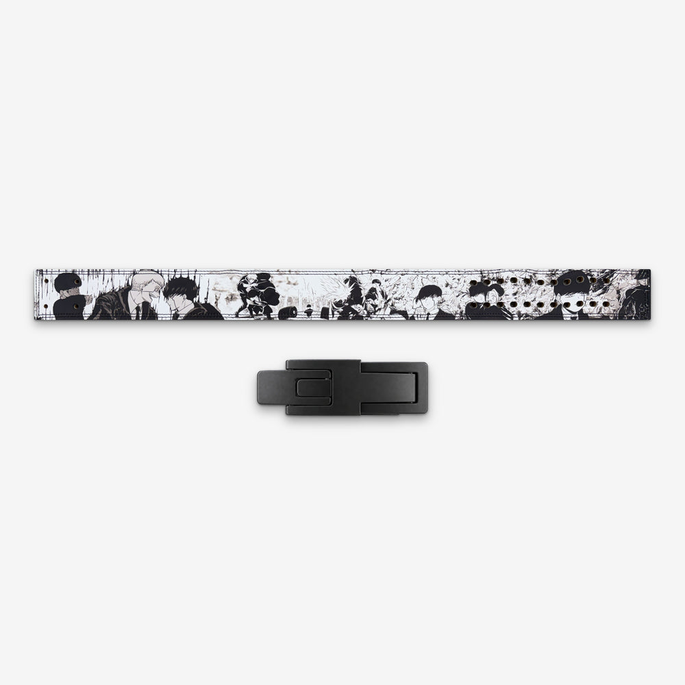 Psychic Hundred Gym Lever Belt laid flat with its lever buckle