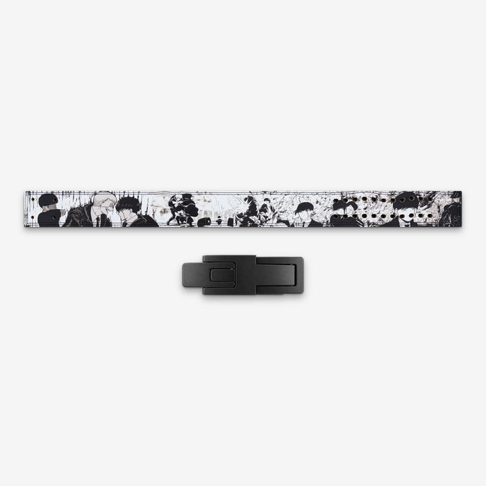 Psychic Hundred Gym Lever Belt laid flat with its lever buckle