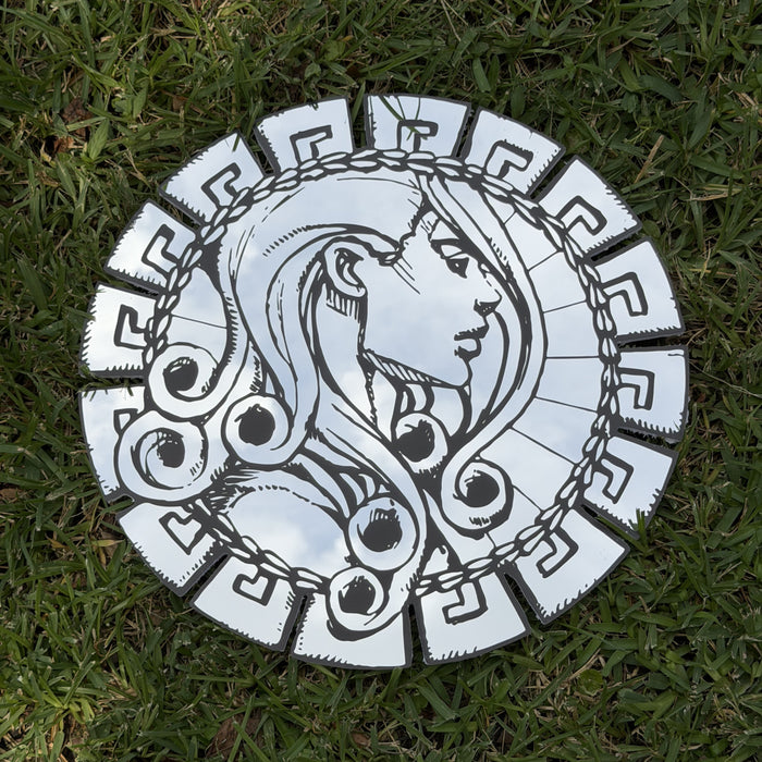 Saint'S Medallion Mirror, JoJo's Bizarre Adventure wall mirror, laid flat