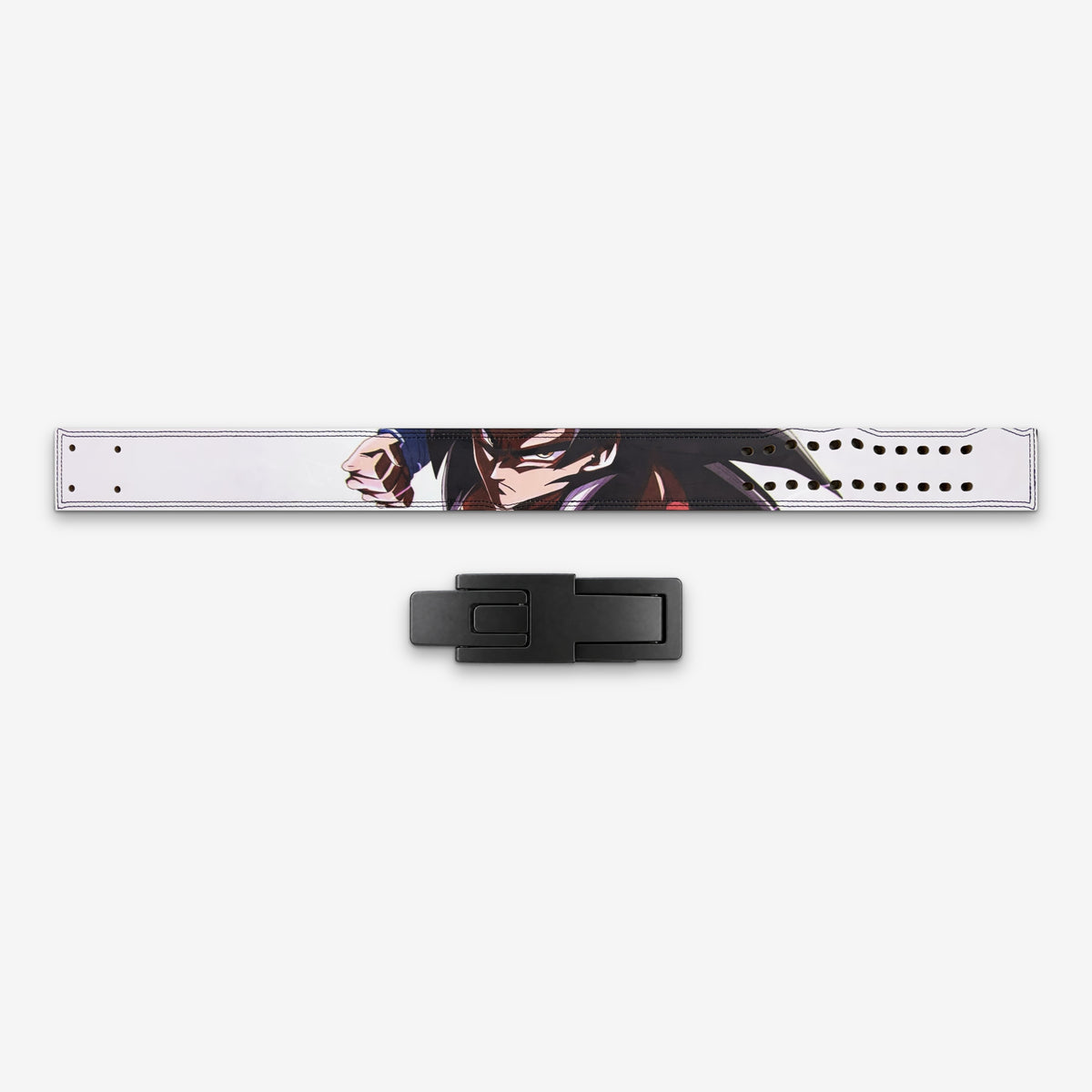 Saiyan Strike Gym Lever Belt laid flat with its lever buckle