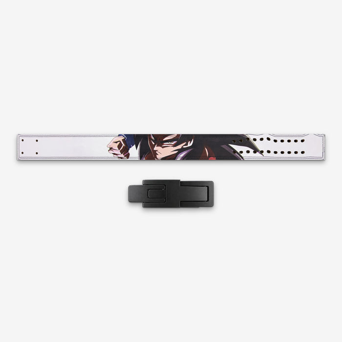 Saiyan Strike Gym Lever Belt laid flat with its lever buckle