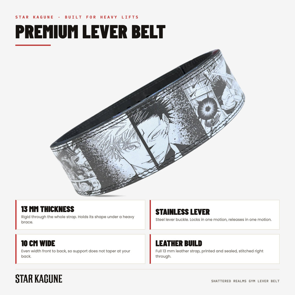 Shattered Realms Gym Lever Belt specifications