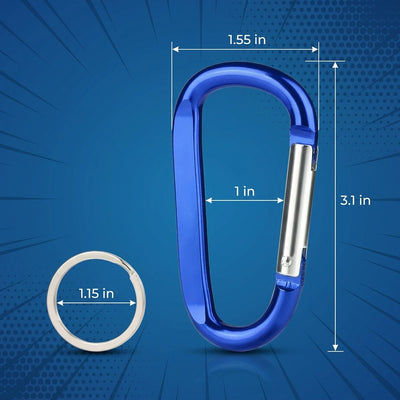 Clip & Carry carabiner size guide: 3.1 in tall, 1.55 in wide, 1.15 in key ring