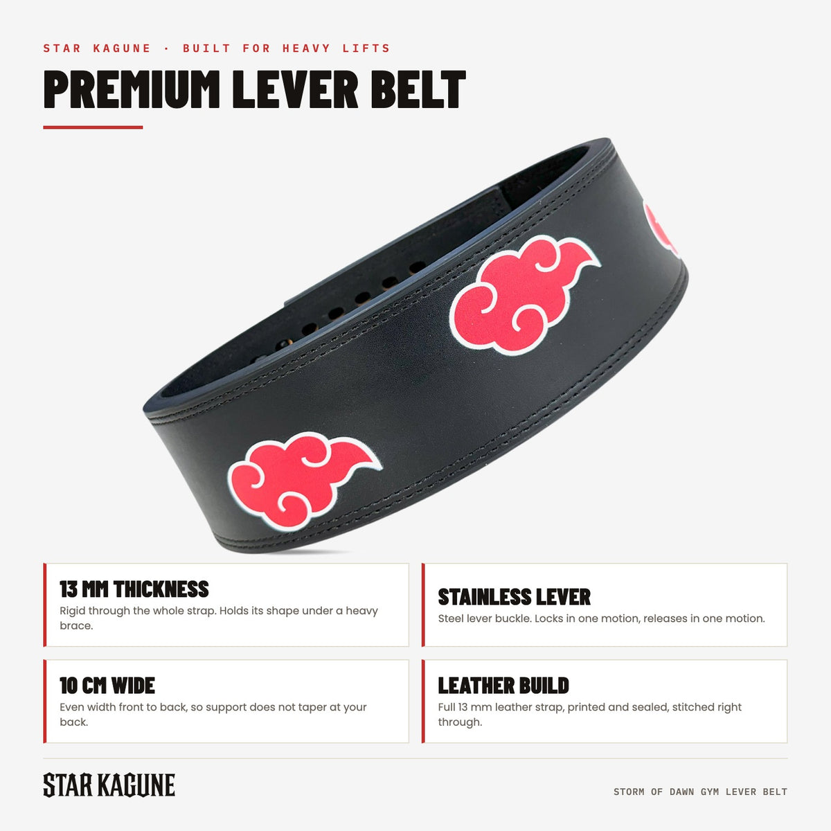 Storm of Dawn Gym Lever Belt specifications