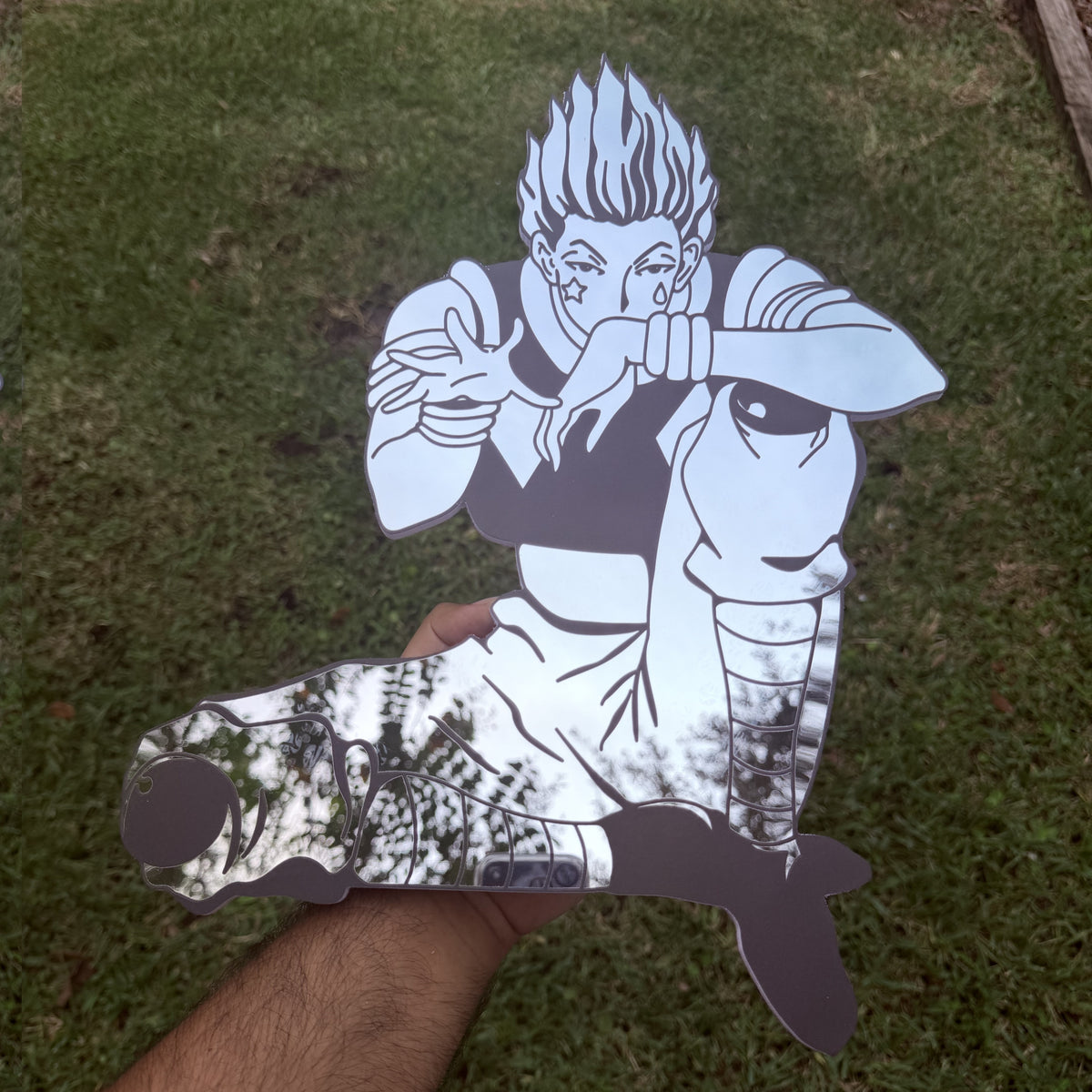 The Magician Mirror, Hunter x Hunter wall mirror, held in hand for scale