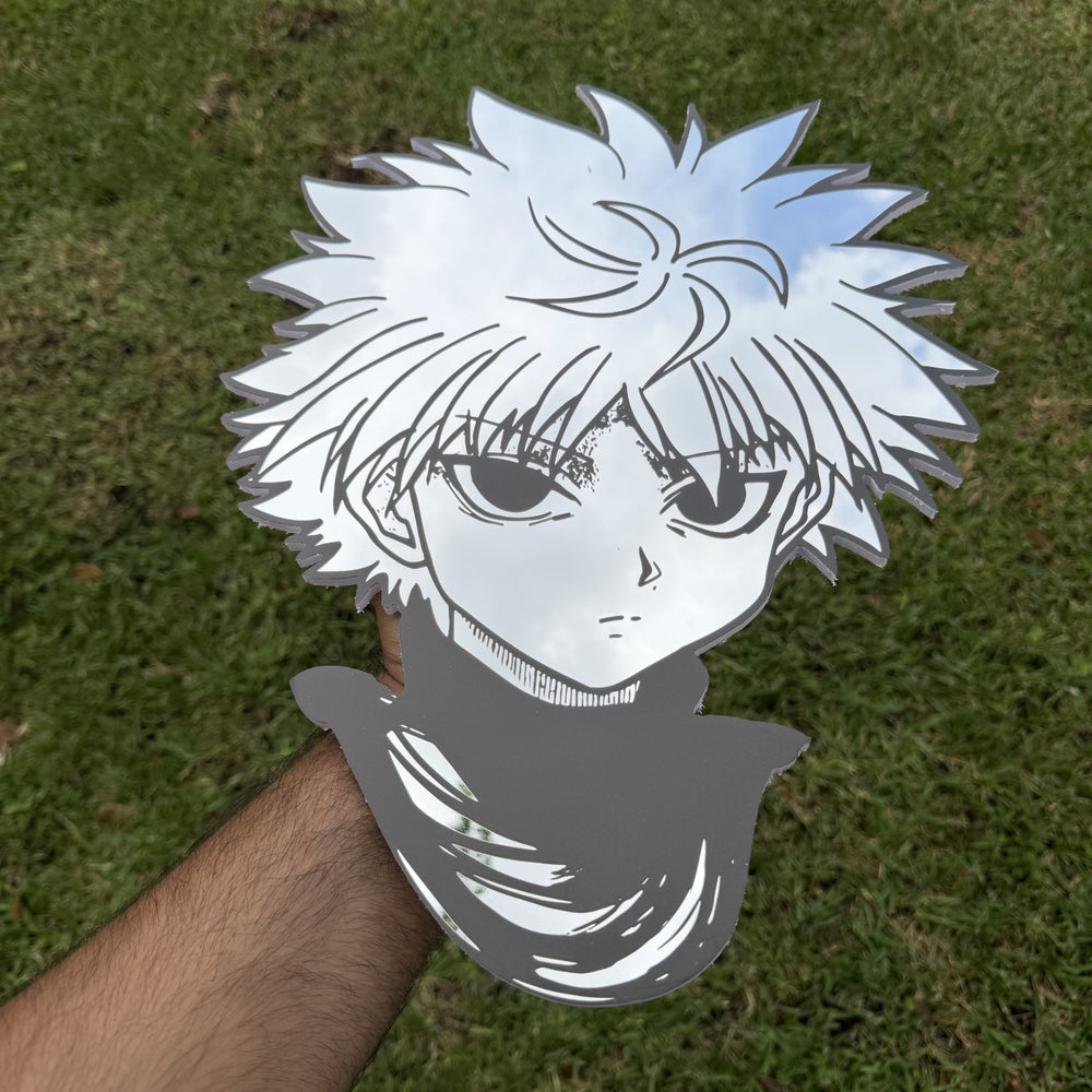 The Zoldyck Heir Mirror, Hunter x Hunter wall mirror, held in hand for scale