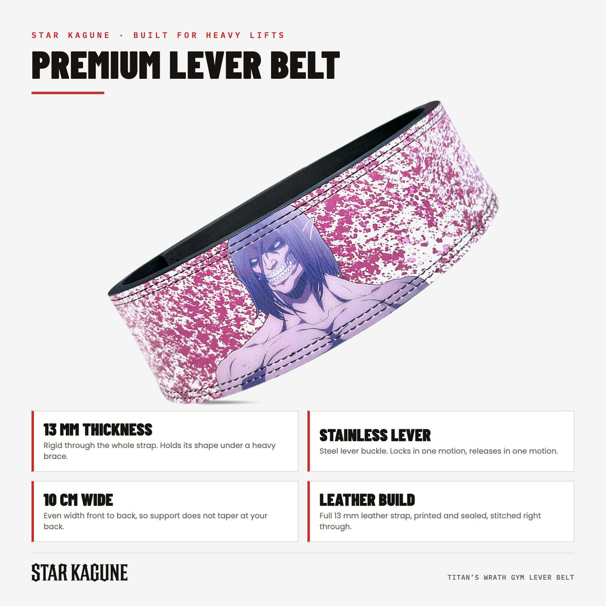 Titan’s Wrath Gym Lever Belt specifications