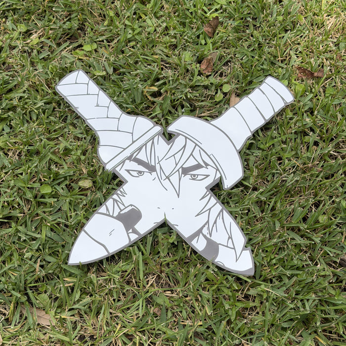 Twin Daggers Mirror, Vinland Saga wall mirror, laid flat