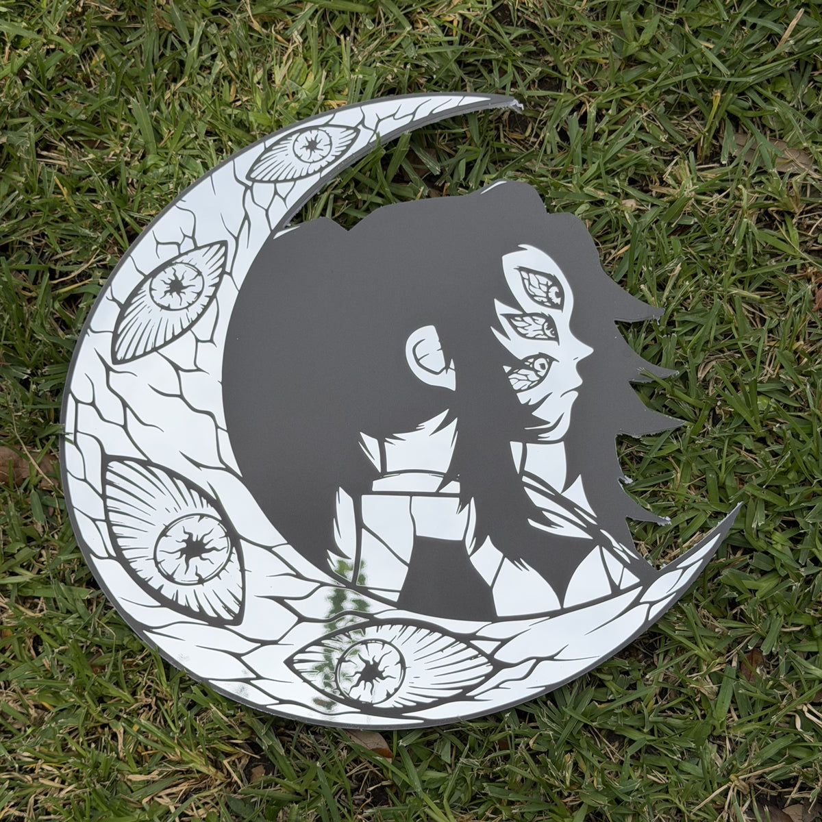 Upper Moon One Mirror, Demon Slayer wall mirror, laid flat